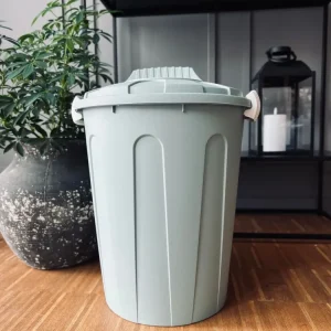 Bøtte med lokk til oppbevaring - Dusty green