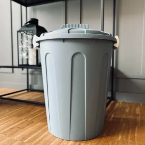 Bøtte med lokk til oppbevaring - Dusty blue