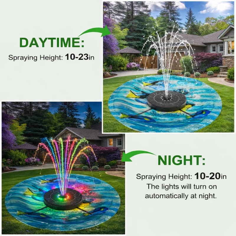 Solar LED Fountain Toy – Lekent og interaktivt – Vannleketøyfontene