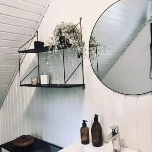 Speil med svart ramme - Ø60