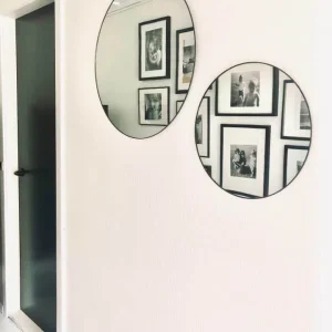 Speil med svart ramme - Ø40