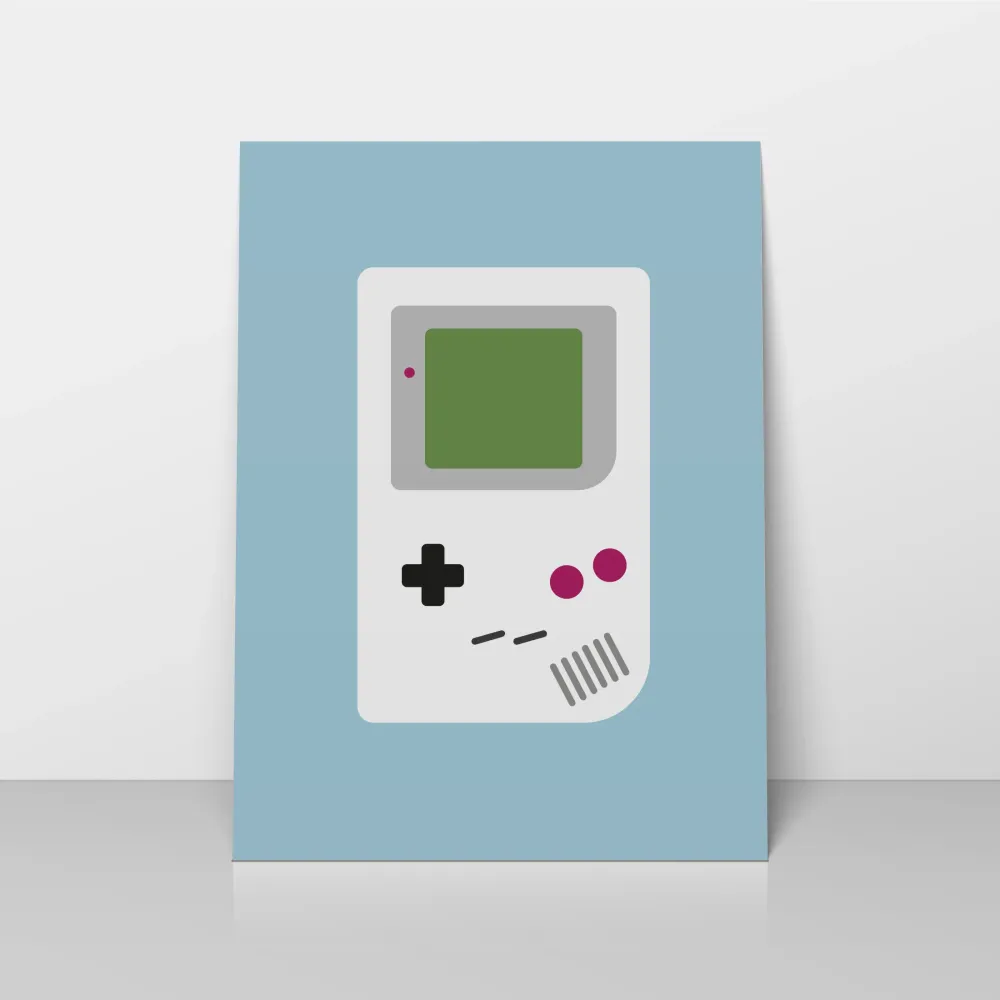 Stort kort GAME BOY blå