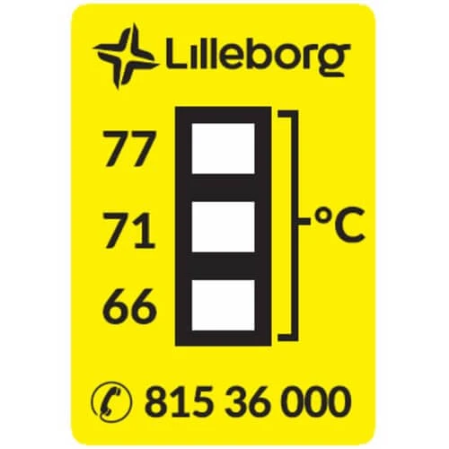 Temperaturstrips sluttskylletemperatur