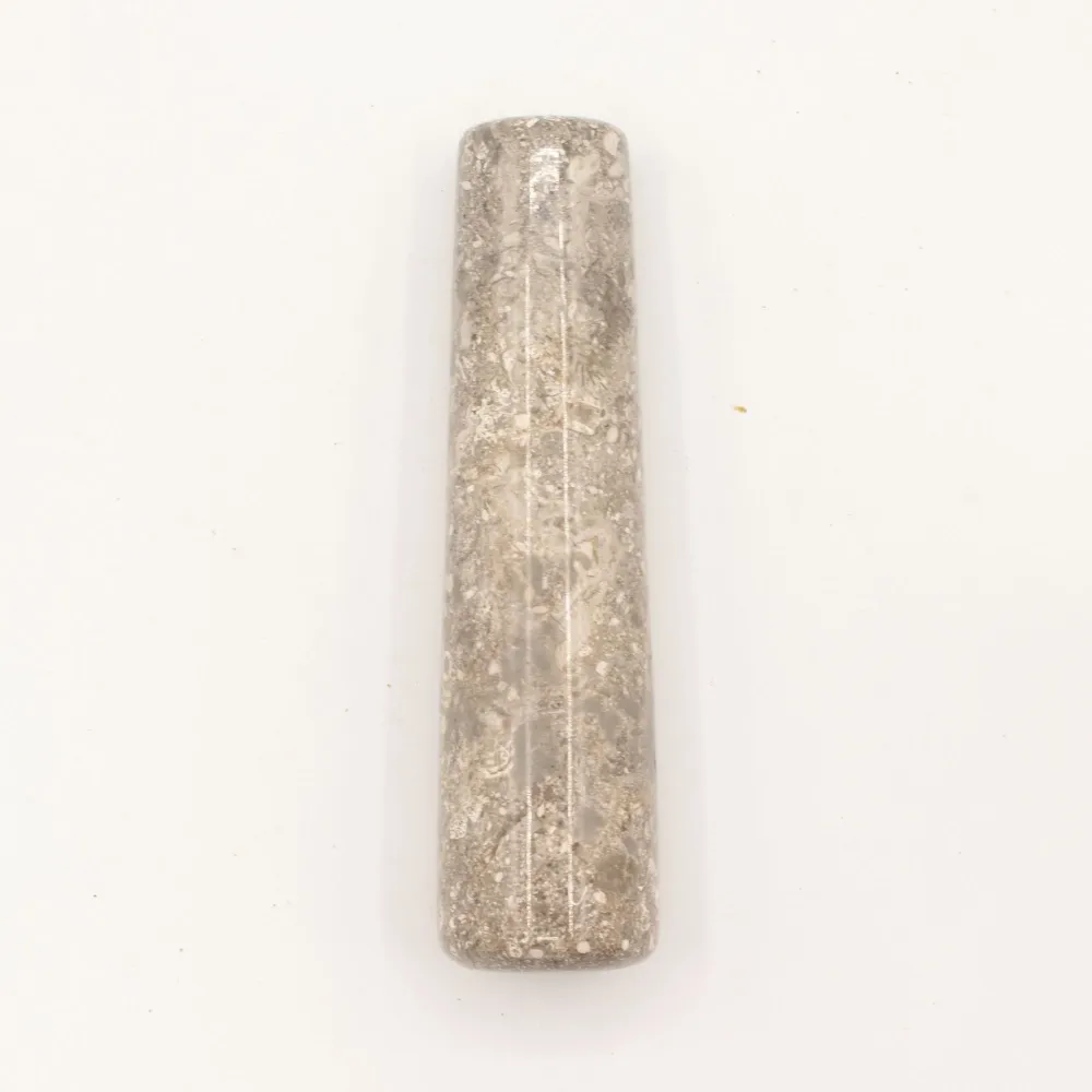 Naturlig elvestein dekorativ morter og støter - Medium (ca. 12x8 cm)
