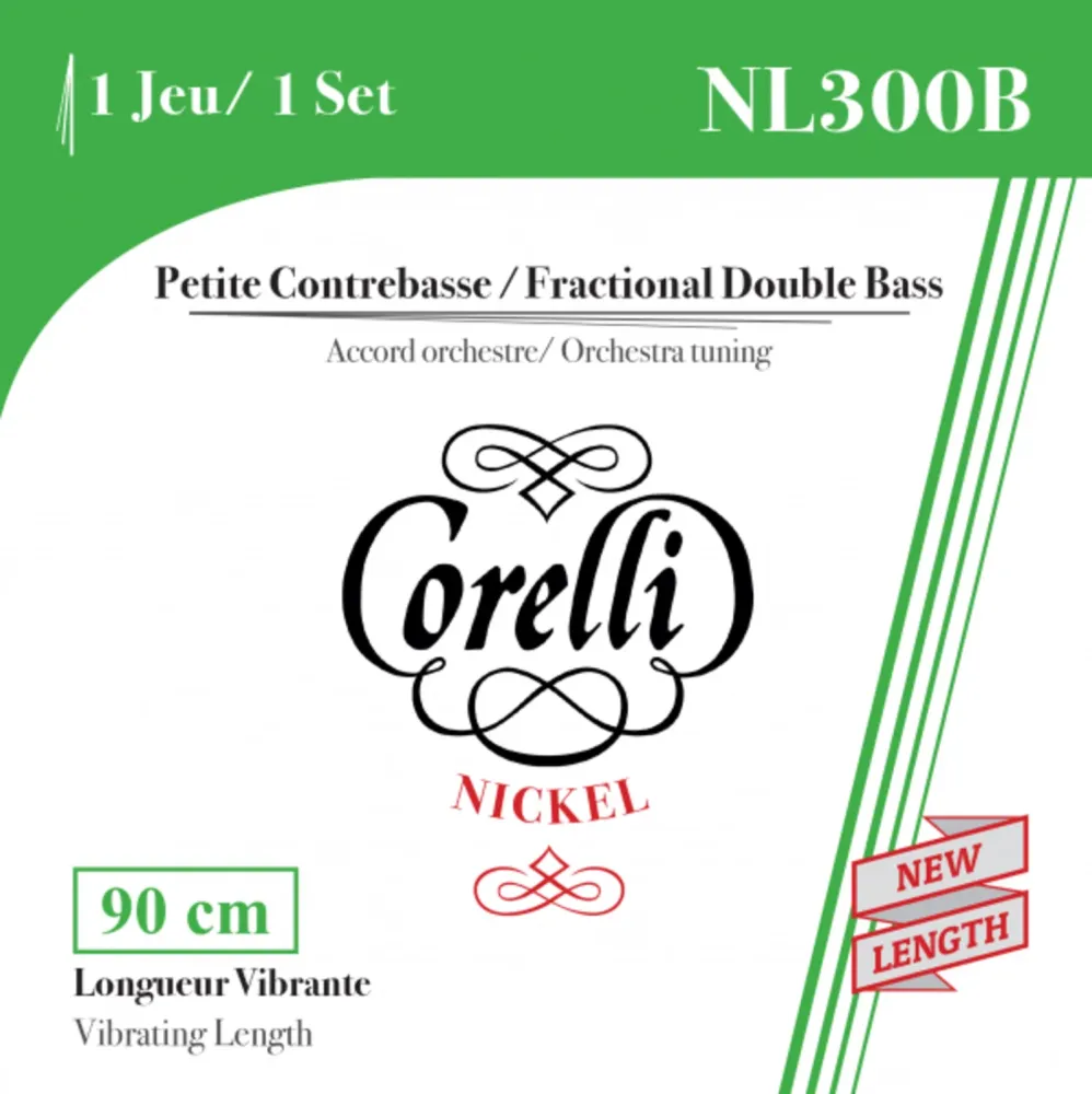 Corelli kontrabass-strenger Fractional - small scale - sett størrelse 1/4 (NL300B)