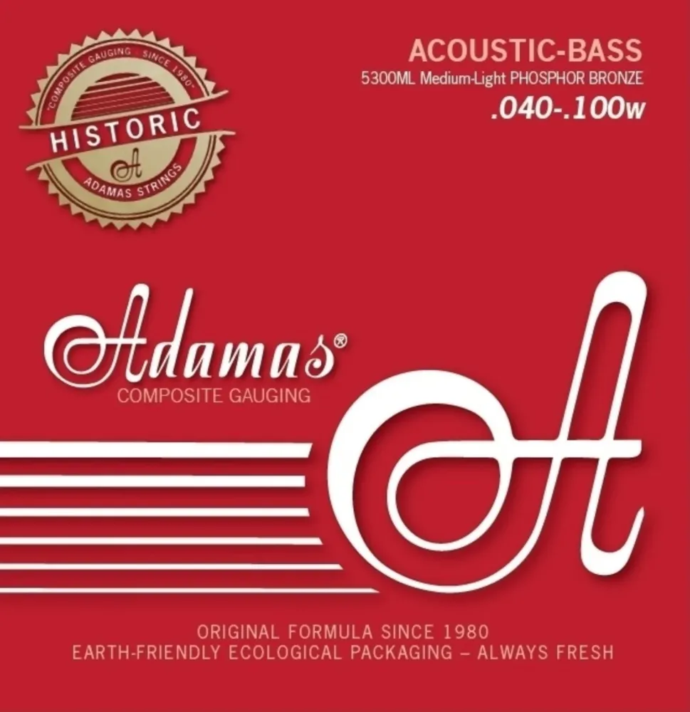 Adamas strenger akustisk bass fosforbronse - sett 4-strengs med-light (5300ML)