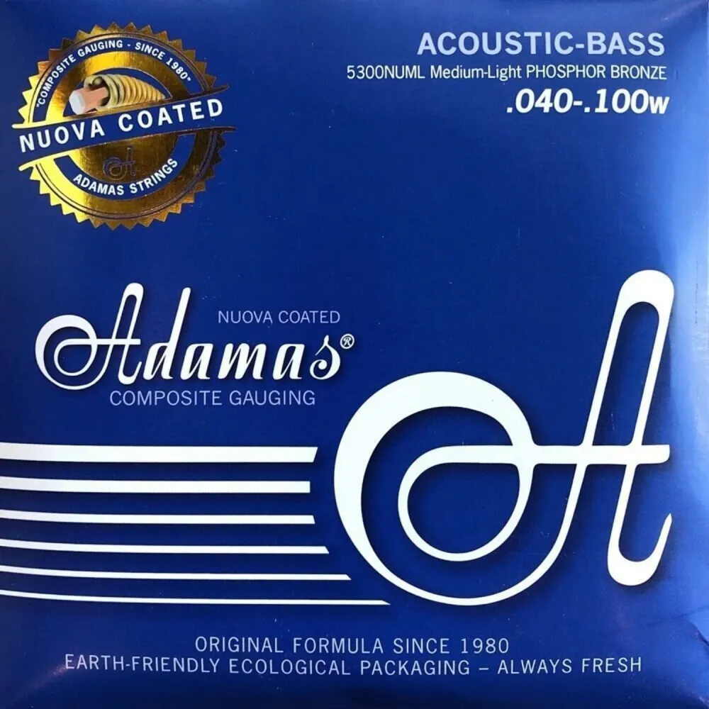 Adamas strenger akustisk bass Nuova belagt - Sett 4-strengs med-light (5300NU-ML)