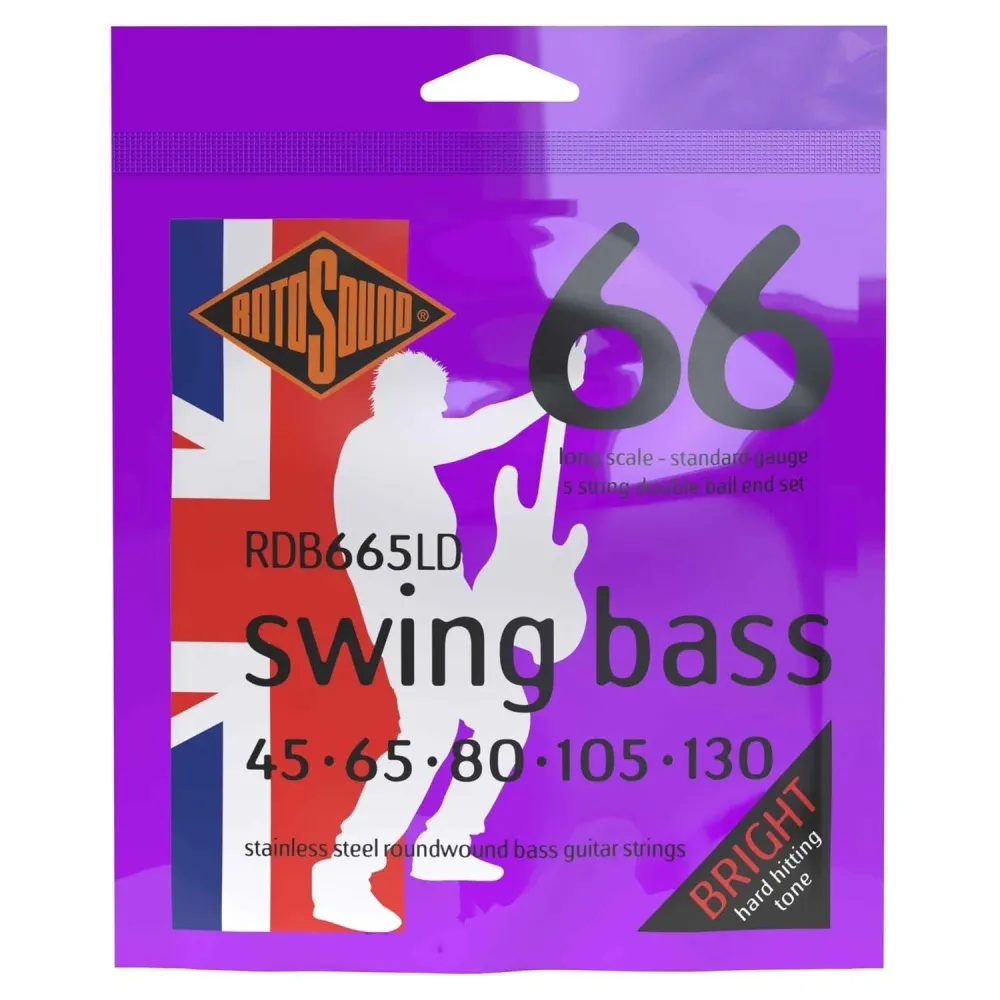 Rotosound E-bass-strenger Swing Bass 66 Double Ball End - sett 5-str. Standard 45-105 Double Ball (RDB665LD)