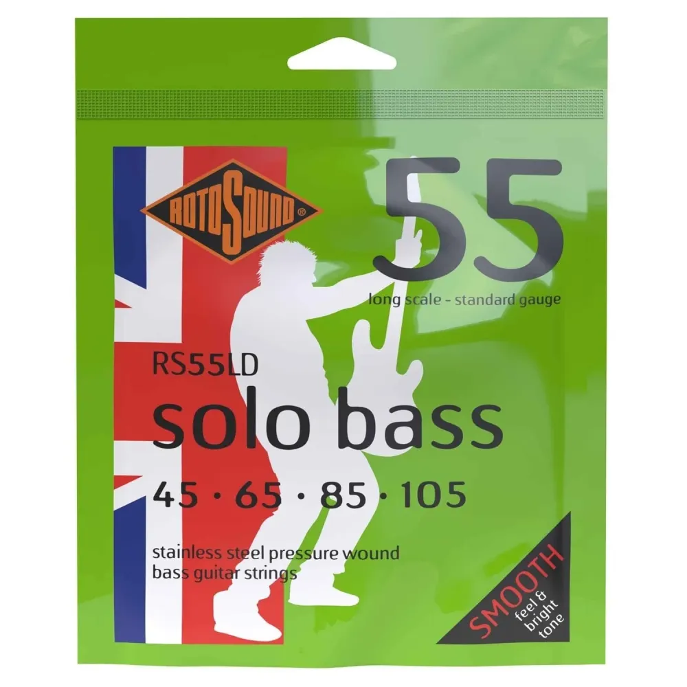 Rotosound elbass-strenger Solo Bass 55 - sett 4-strengs Standard 45-105 (RS55LD)