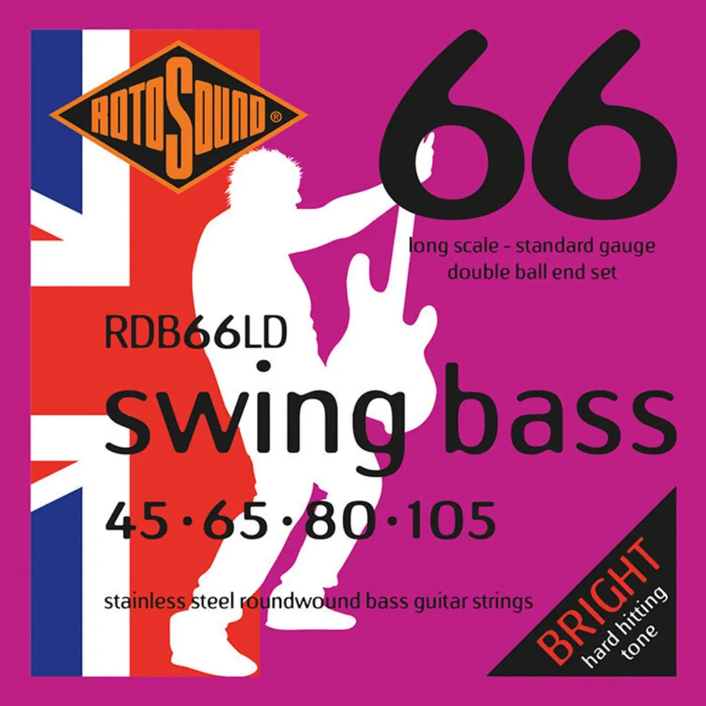 Rotosound E-bass-strenger Swing Bass 66 Double Ball End - Sett 4-str. Medium 45-105 Double Ball (RDB66LD)