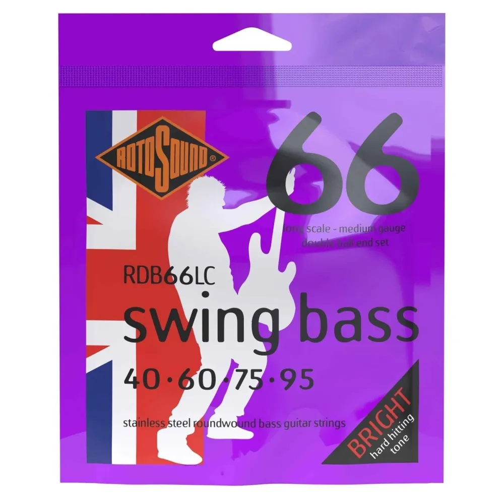 Rotosound E-bass-strenger Swing Bass 66 Double Ball End - Sett 4-str. Medium 40-95 Double Ball (RDB66LC)