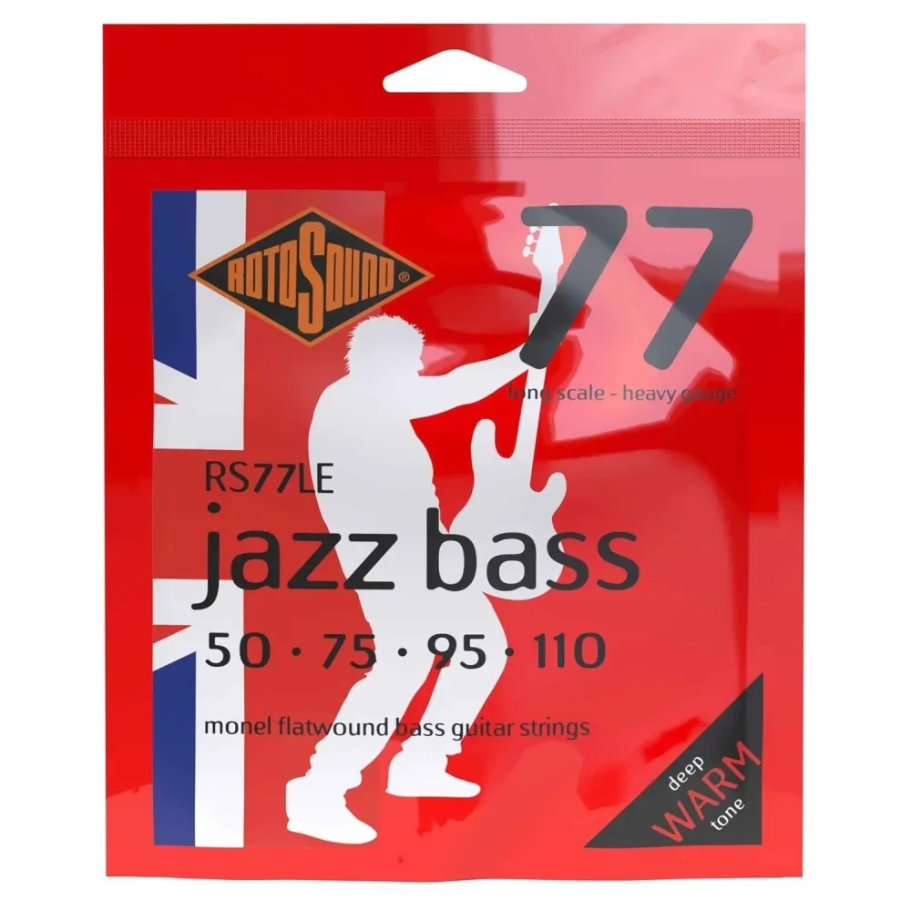 Rotosound Jazz Bass-strenger Jazz Bass 77 - Sett 4-strengs Flatwound Heavy 50-110 (RS77LE)