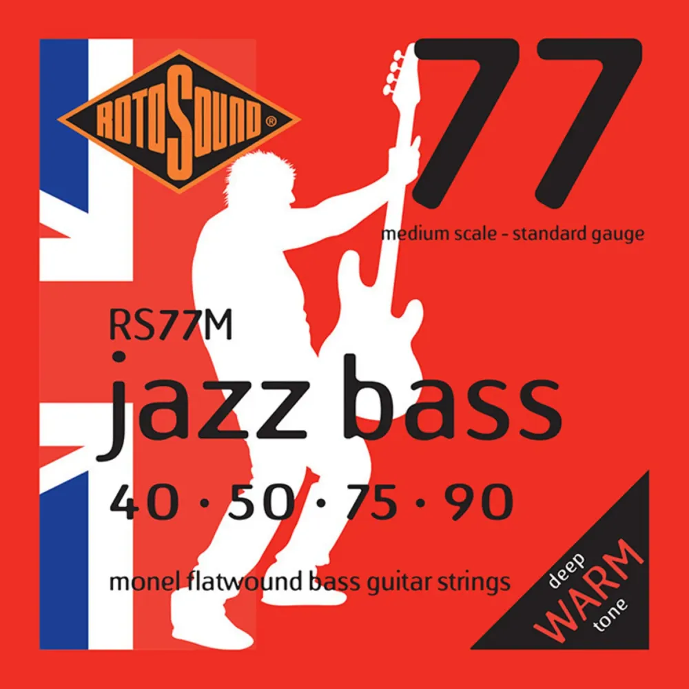 Rotosound Jazz Bass-strenger Jazz Bass 77 - Sett 4-strengs Medium 40-90 //Medium mensurlengde (30.5"/772mm to 32"/810mm) (...