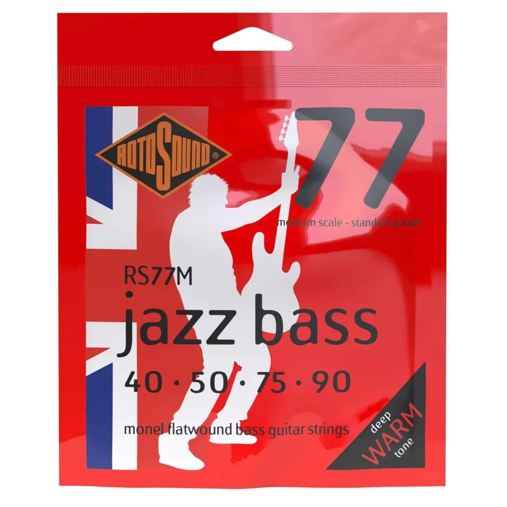 Rotosound Jazz Bass-strenger Jazz Bass 77 - Sett 4-strengs Medium 40-90 //Medium mensurlengde (30.5"/772mm to 32"/810mm) (...