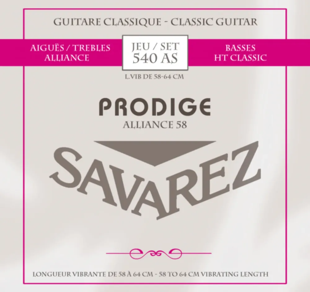 Savarez strenger til klassisk Gitarer Prodige 38 Barne-Gitarer - 3/4-7/8 Carbon (540AS)