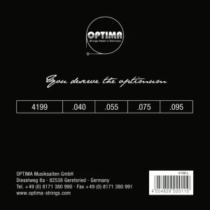 Optima E-Bass Strings Chrome Strings. Round Wound Medium Scale - Set 4-string light (4199M)
