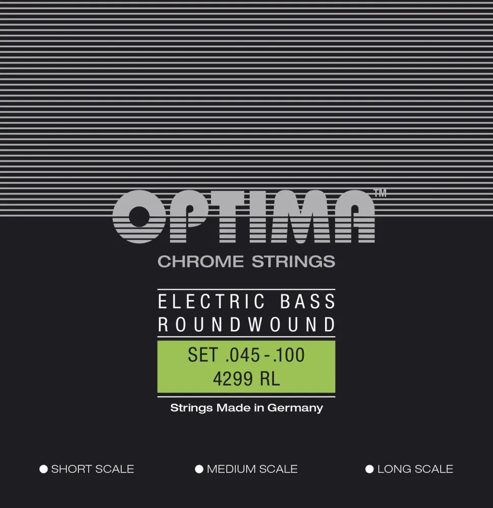 Optima E-Bass Strings Chrome Strings Round Wound Long Scale - Set 4-string reg-light (4299L)