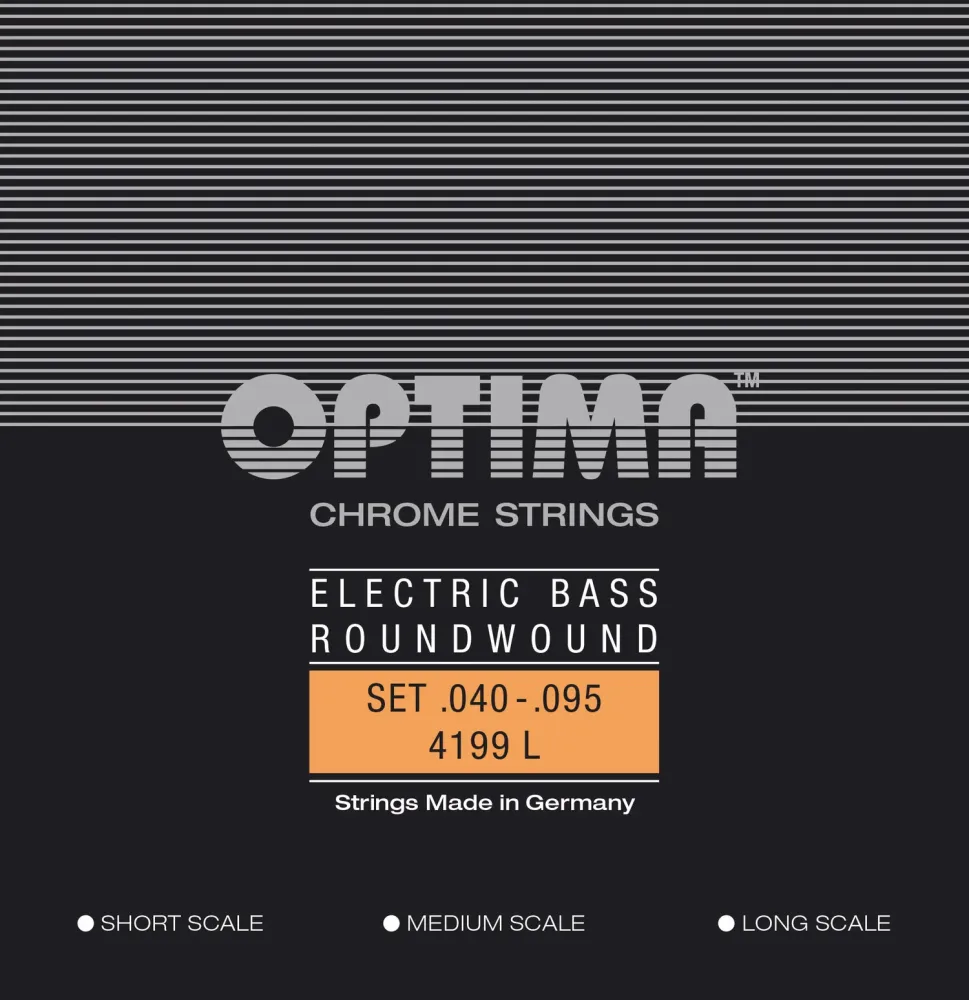 Optima E-Bass Strings Chrome Strings Round Wound Long Scale - Set 4-string light (4199L)