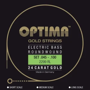 Optima E-Bass Strings Gold Strings Round Wound long scale - Set 4-string reg-light (2299L)