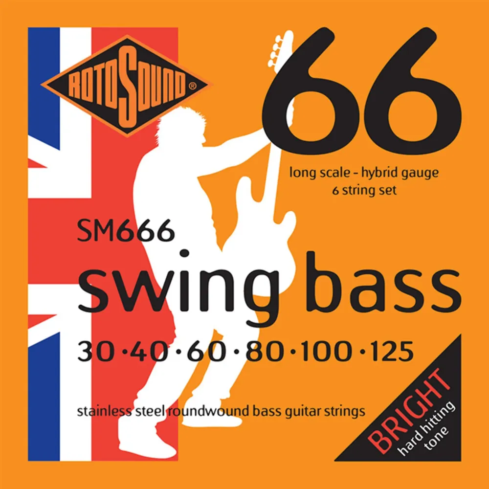 Rotosound E-Bass Strings Swing Bass 66 - Set 6-string Stainless Steel Hybrid 30-125 (SM666)