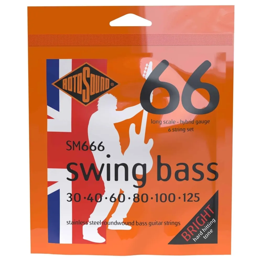 Rotosound E-Bass Strings Swing Bass 66 - Set 6-string Stainless Steel Hybrid 30-125 (SM666)