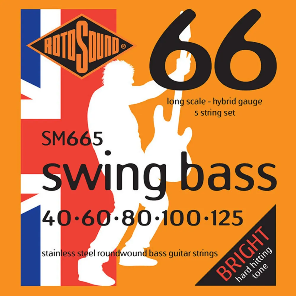 Rotosound E-Bass Strings Swing Bass 66 - Set 5-string Stainless Steel Hybrid 40-125 (SM665)