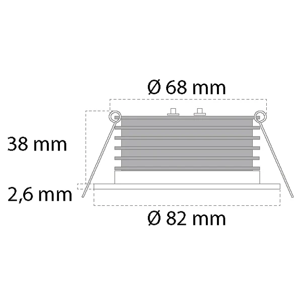 Casolux, Malou LED spot RF, 10-32V, Varm hvit/ Rød nattlys, IP65, Ø68 mm, 4,5W