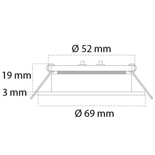 Casolux, Maria RF innebygd spotlight stål med touch 10-32V, 3000K, IP65, 170 lumen, Ø 52 mm, 2W
