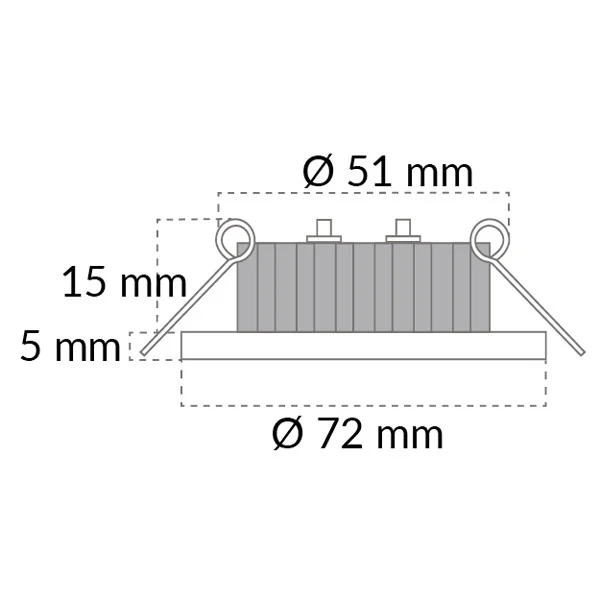 Casolux, Rikke Spot Dimbar 10-32V, Hvit plast, IP65, 3000K, 1,5W, 70 Lumen, 72mm