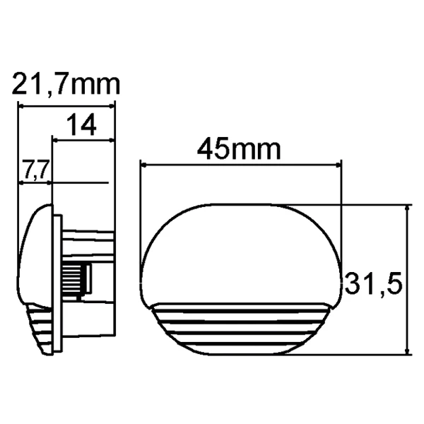 Hella, LED Easy Fit Diodelys - Blått lys, 12/24V, IP67