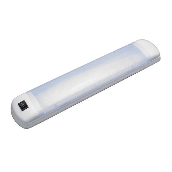 LED lysarmatur hvit, 12/24V, 2 x 54 LED, 400 x 78 x 30 mm