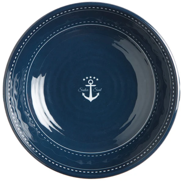 Marine Business, Dyp tallerken Ø22cm, 6 stk, Marineblå/hvit, Melamin