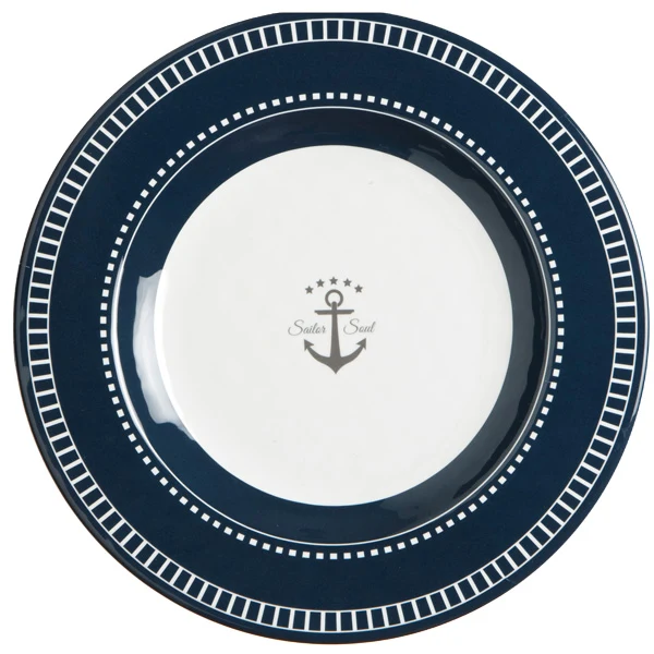 Marine Business, Sailor Soul desserttallerken Ø20,5 cm, marineblå/hvit (6 stk.)