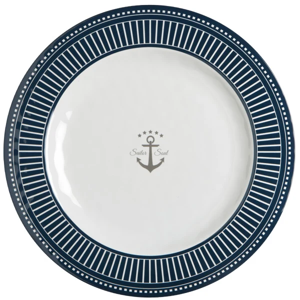 Marine Business, Sailor Soul middagstallerken Ø28 cm, marineblå/hvit (6 stk.)