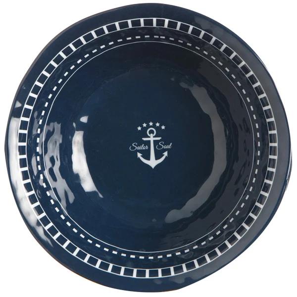 Marine Business, Sailor Soul skål Ø15cm, marineblå/hvit (6 stk.)