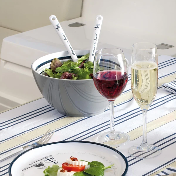 Marine Business, Salatskål med bestikk Ø25cm, Knusningssikker melamin (1 stk)