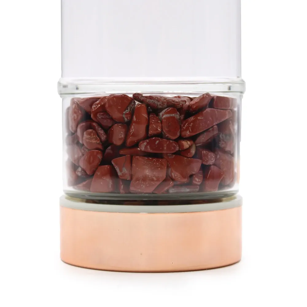 Tekanneflaske med infuser, Rød Jaspis Krystall Roségull