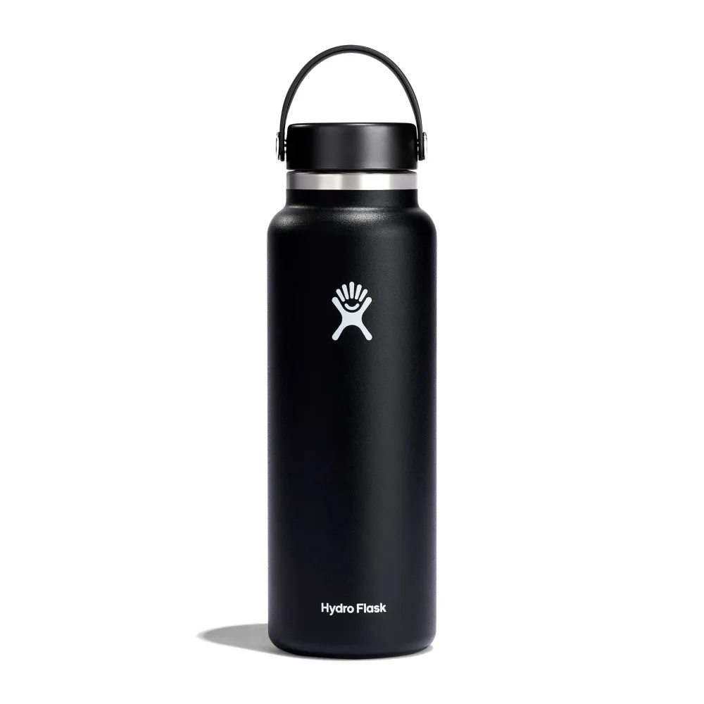 Hydro Flask Wide Mouth Bottle Flex Cap 40oz, Black
