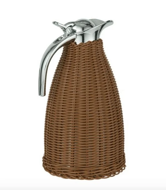 Termokanne brun polyrattanflett