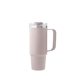 AYA&IDA Termokopp med sugerør 885 ml – Soft Rose | Stor og tett termokopp i rustfritt stål