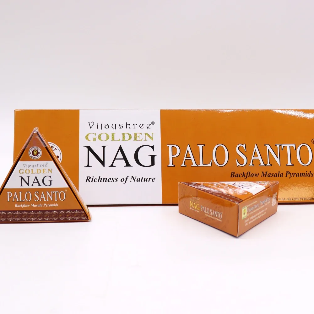 Palo Santo Tilbakestrøms Røkelseskjegler Jumbo Gull Nag