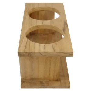 Eude, Dobbel flaskeholder i teak, 26x11,5x10,5 cm