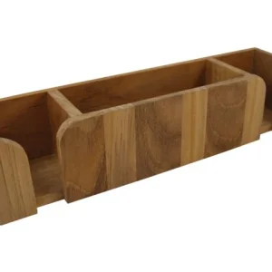 Eude, krus/koppholder med oppbevaringsstativ Teak, 40x10x9 cm