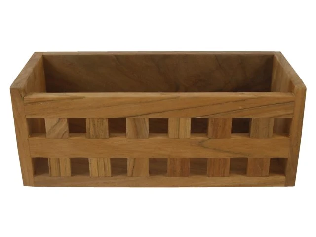 Eude, oppbevaringsstativ blokkgitter, teak, 25,5 x 10 x 10 cm (1 stk)