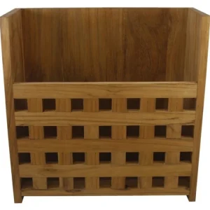 Eude, oppbevaringsstativ blokkgitter, teak, 26,5 x 28 x 11 cm (1 stk)