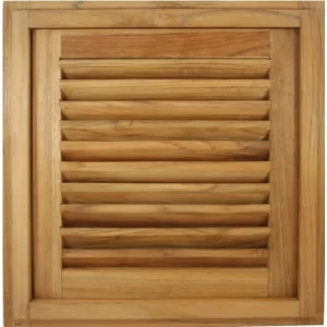 Eude, Skyvedør med firkantet ramme, 38,1x38,1x3,5 cm, Teak