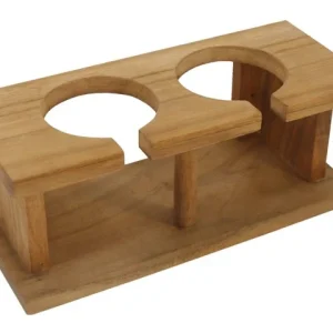 Eude, Vinglassholder duo Teak 21,5x9x9,5 cm