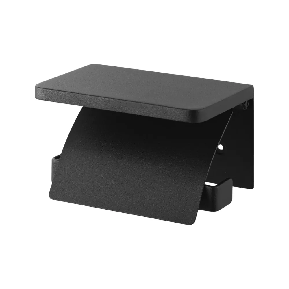 Veggmontert toalettpapirholder sort