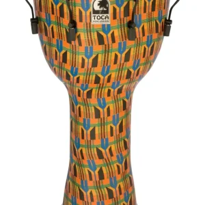 Toca Djembe Freestyle mekanisk stemt - Kente-stoff (SFDMX-14KB)