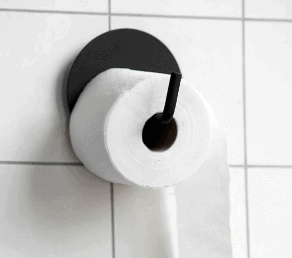 Toalettpapirholder i svart aluminium